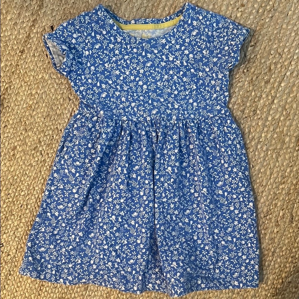 Blue Floral Kids Dress EUC